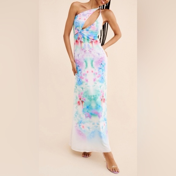 AFRM Suzanne Power Mesh Maxi Dress Size XL - Picture 1 of 11